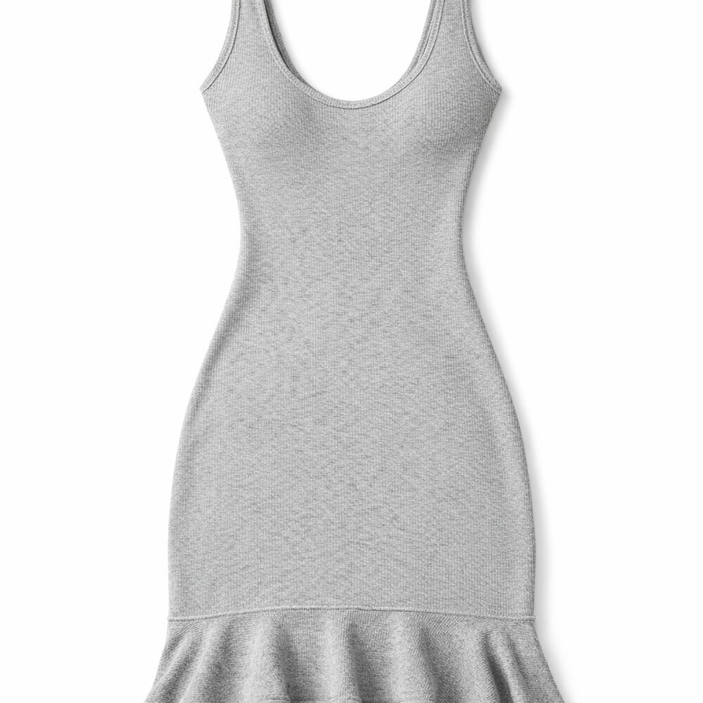 Ella Ribbed Mini Dress Grey - Picture 3 of 4